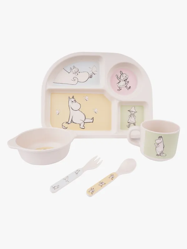 Barbo Toys Moomin – Mealtime Set w. 4 Rooms Plate – 5pcs