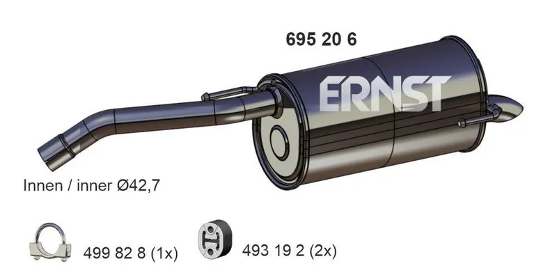 Bakre ljuddämpare ERNST 695206