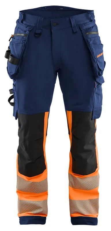 Blåkläder 112516488953C54 Arbetsbyxa varsel, marinblå/orange Marinblå/orange