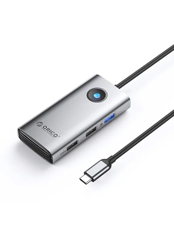 ORICO PW11-5P USB-C Hub Docking Station 1x USB-A 3.0 + 2x USB-A 2.0 + 1x USB-C PD + 1x HDMI - Gray USB Hub - USB 3.0 - Grey