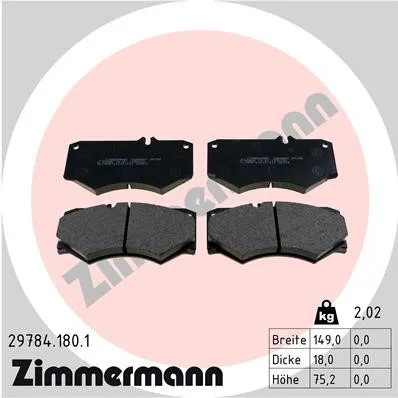 Bromsbelägg ZIMMERMANN 29784.180.1