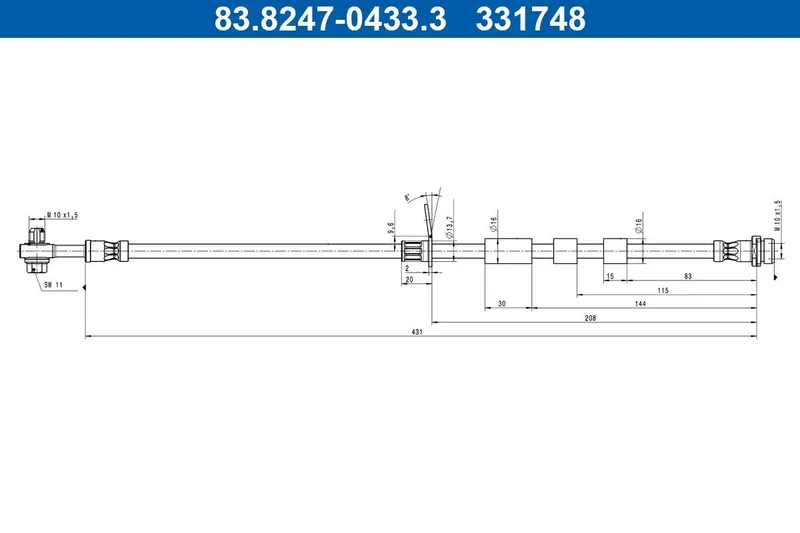 Bromsslang ATE 83.8247-0433.3