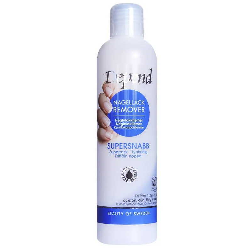 Depend Nagellacksremover supersnabb blå 250 ml