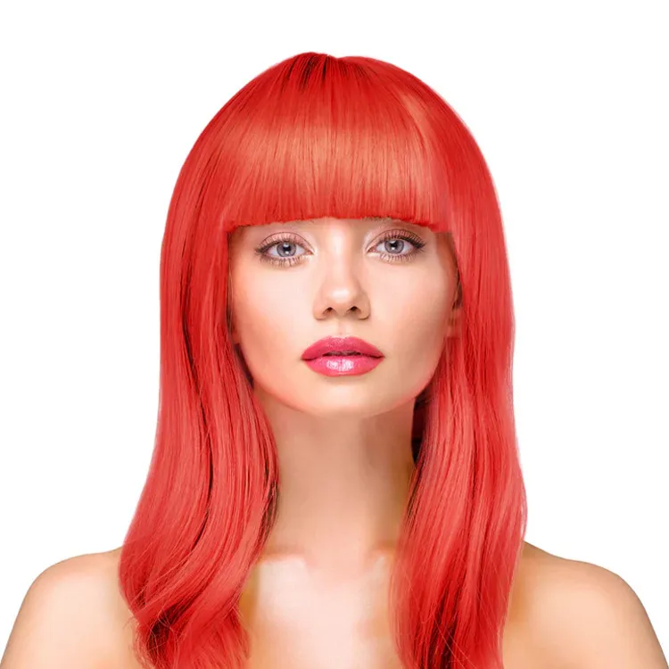Party Wig Long Straight Red Hair Peruk