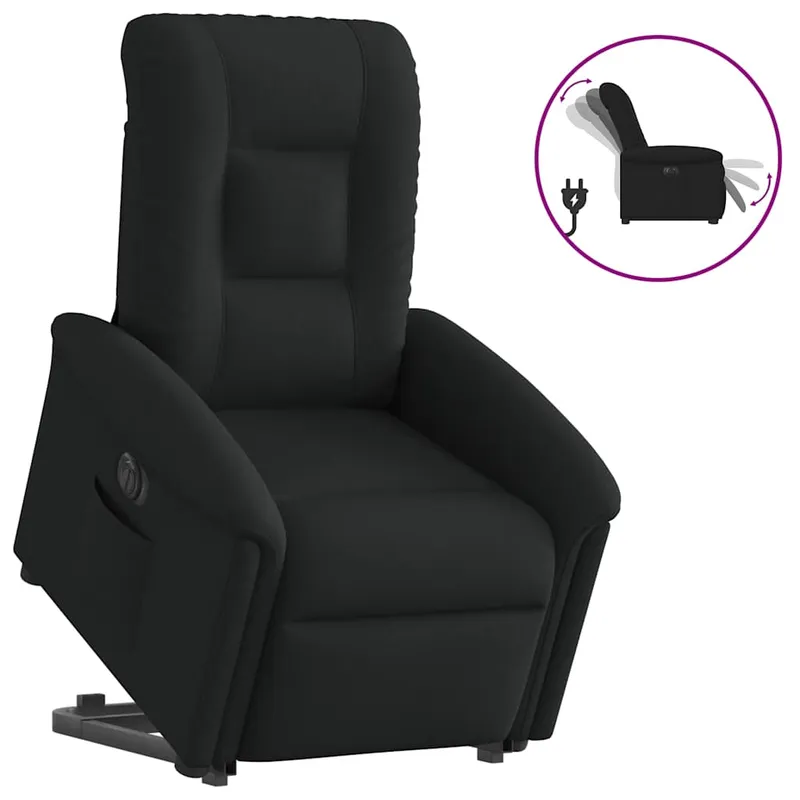 vidaXL Elektrisk reclinerfåtölj med uppresningshjälp svart tyg (#2585)