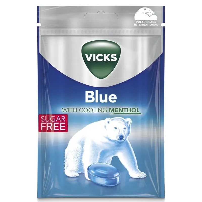 Vicks Blue with cooling menthol Sockerfri 72 g