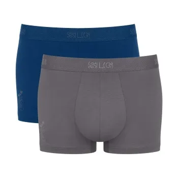 Sloggi Kalsonger 2P SLG Base Trunk Marin/Grå bomull Large Herr