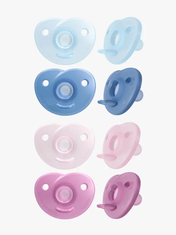 Philips Avent Soothie Napp 0-6m 2-Pack, Rosa/Blå Blandad
