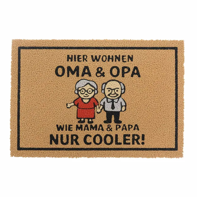Dörrmatta i kokos med humoristiskt talesätt - 60 x 40 cm (#9060)