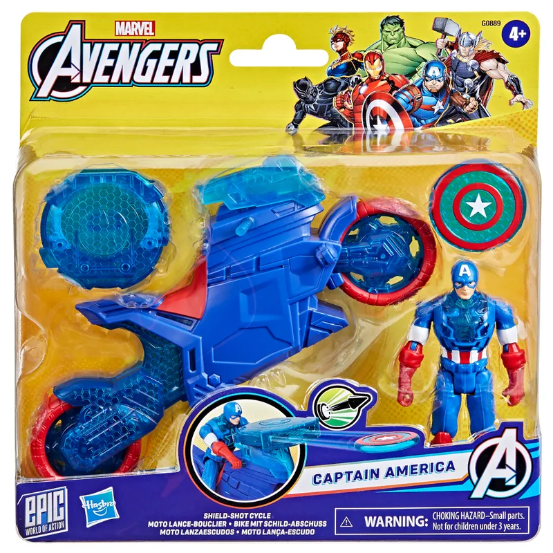 Avengers 4 Inch Captain America Shield-Shot Cycle Hasbro