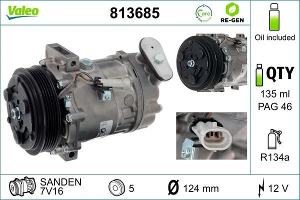 AC-kompressor VALEO 813685