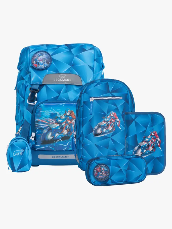 Beckmann Skolväskset - Classic+ - Blue Blixtnedslag/Blå