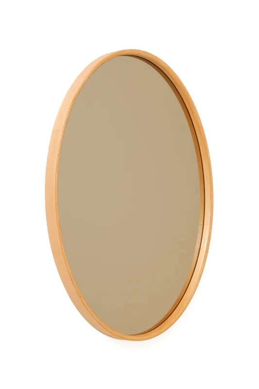 NORDVÄRK Elips väggspegel, ellips - spegelglas och naturfärgad ek (60×45)