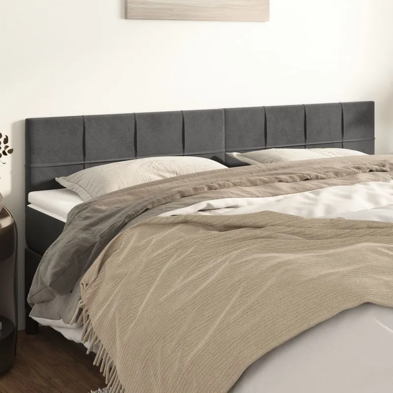 vidaXL Sänggavlar mörkgrå 200x5x78/88 cm sammet (#9415)