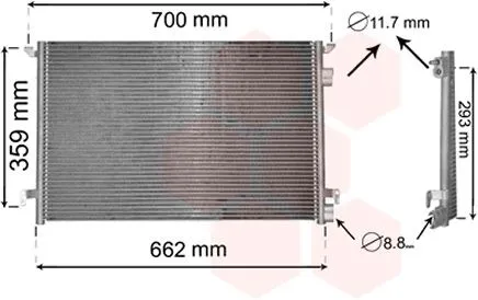 Kondensor, klimatanläggning VAN WEZEL 37005397