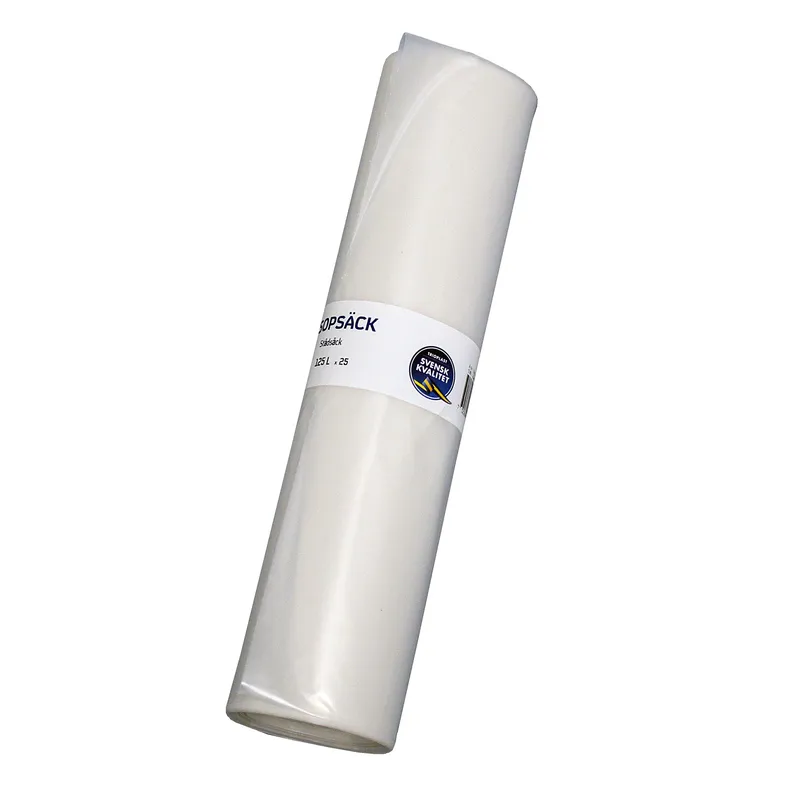 Sopsäck 125 liter Transparent 50my 25 st/rulle