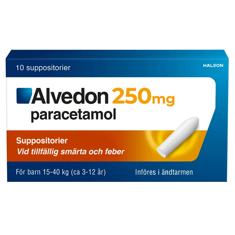 Alvedon, suppositorium 250 mg 10 st (15-40 kg)