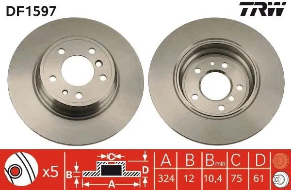 Bromsskiva TRW DF1597