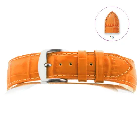 YAOUNDE Shiny Alligator Grained Calf Orange - 20 mm