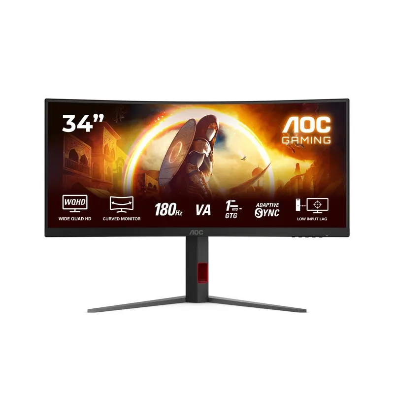 AOC G4 CU34G4 platta pc-skärmar 86,4 cm (34″) 3440 x 1440 pixlar Wide Quad HD LED Svart, Röd
