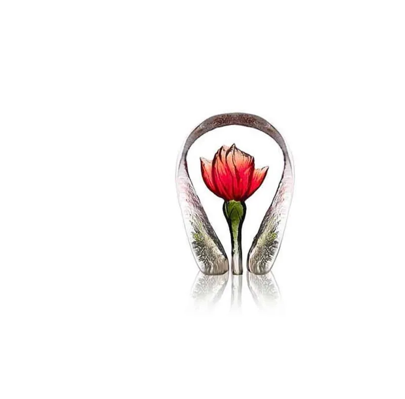 Målerås – Floral Fantasy – Obia blå Konstglas H 8,5 cm Designer Mats Jonasson