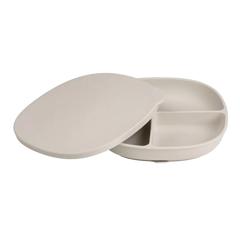 b.box Tallrik med Lock Silikon, Latte
