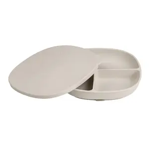 b.box Tallrik med Lock Silikon, Latte