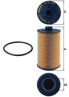Oljefilter MAHLE OX 157D