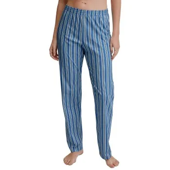 Calida Favourites Sleep Long Pants Blårandig bomull X-Small Dam