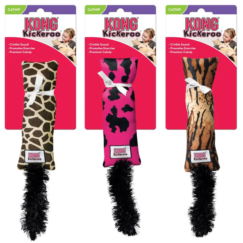 KONG Cat Toy Kickeroo Safari Catnip Assorted Colors 29cm