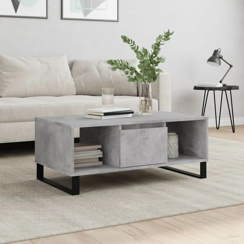 vidaXL Soffbord betonggrå 90x50x36,5 cm konstruerat trä (#9834)