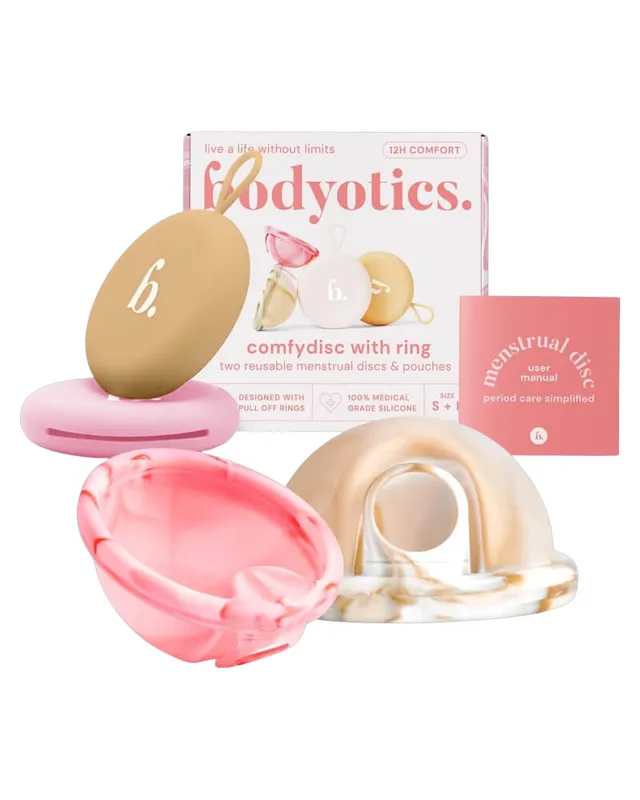 Bodyotics återanvändbar mensskiva 2-pack - beige & ljusrosa | 12 h skydd (S & L)