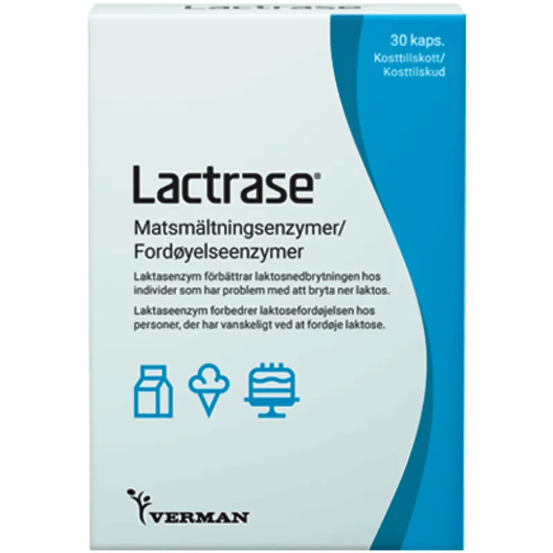 Lactrase laktasenzym, kapslar 30 styck