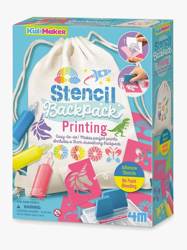 Pysselset Textiltryck Stencil Backpack Printing 4M
