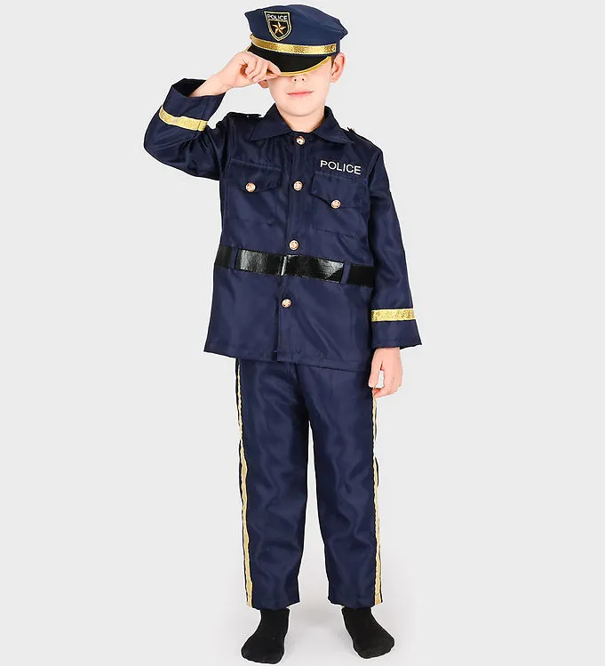 Den Goda Fen Utklädnad Polis 110-116 cm, Mörkblå, 122-128