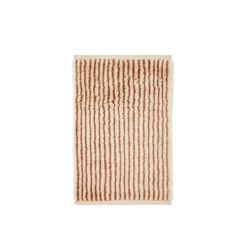 Ferm Living, Kami Knuten Matta – 80×120 cm – Off-white/Red Brown