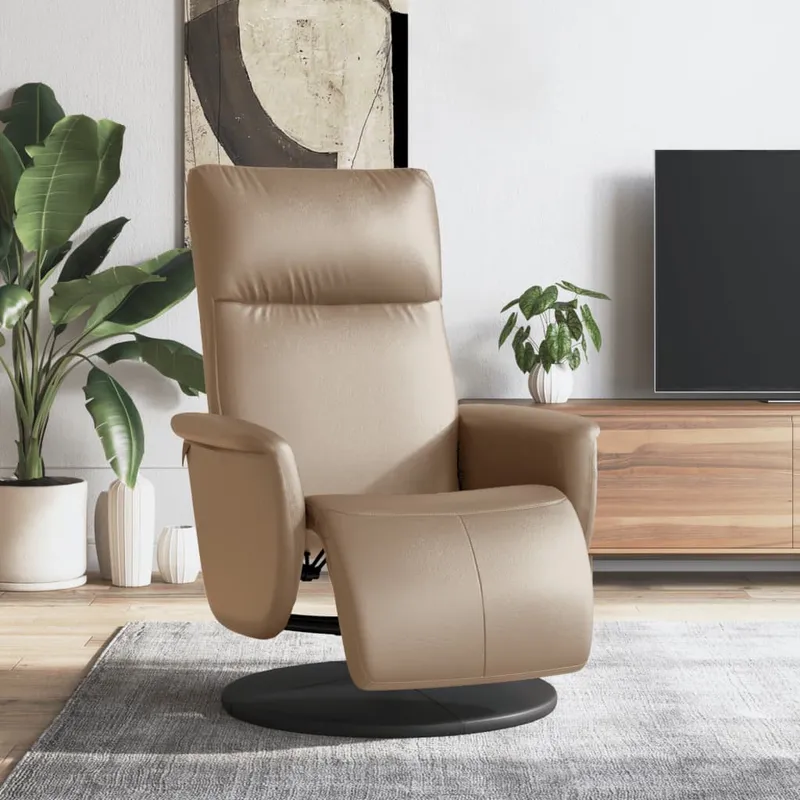 vidaXL Reclinerfåtölj med fotstöd cappuccino konstläder (#3305)