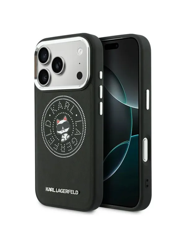 Karl Lagerfeld Point & Choupette Sketch MagSafe Case for iPhone 17 Pro Max - Black