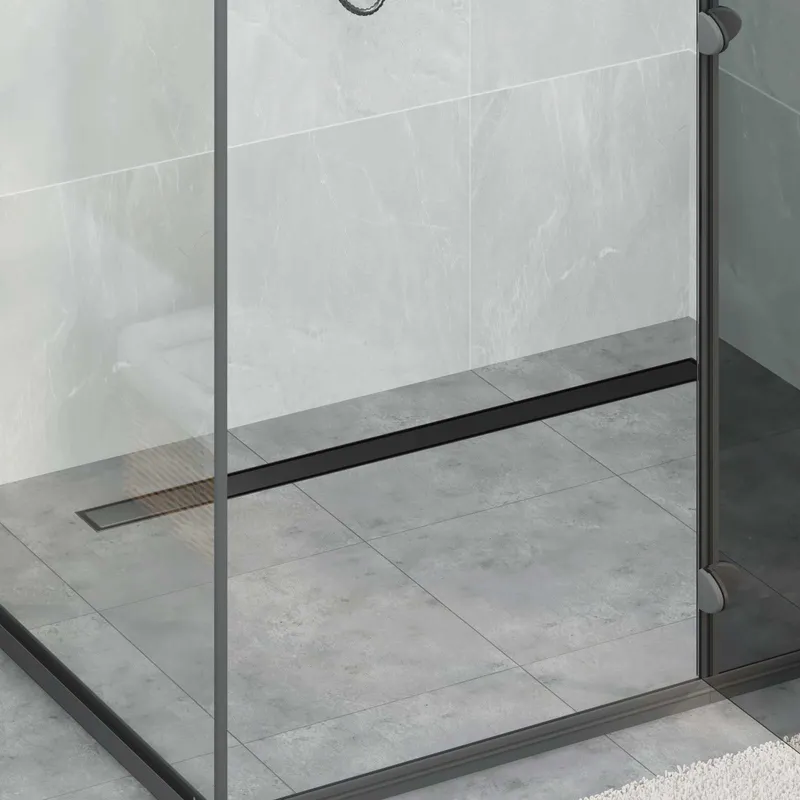 vidaXL Duschavlopp 2-i-1 med 360° Siphon Svart 100 cm