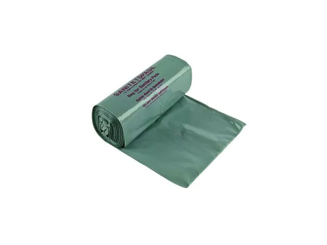 Sanitetspåse LLD-plast grå med tryck - 180/140x400mm 25my m tryck - 100 st