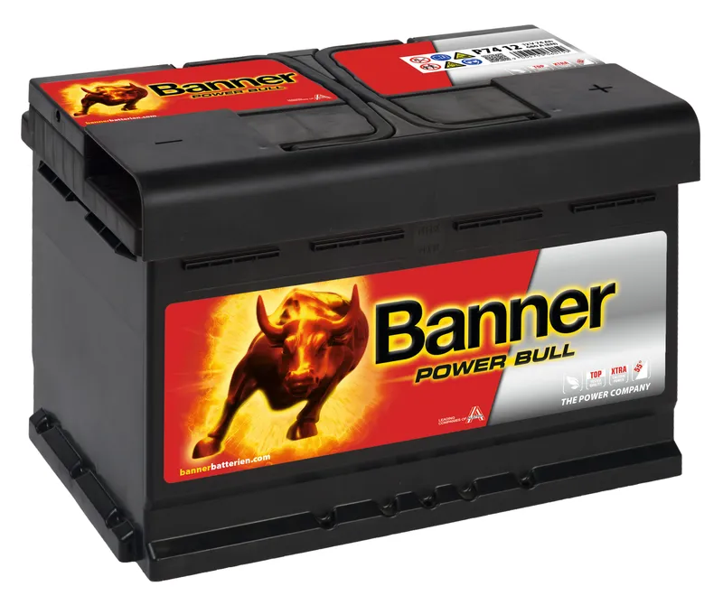 Banner Power Bull P7412M Startbatteri 12V, 74 Ah