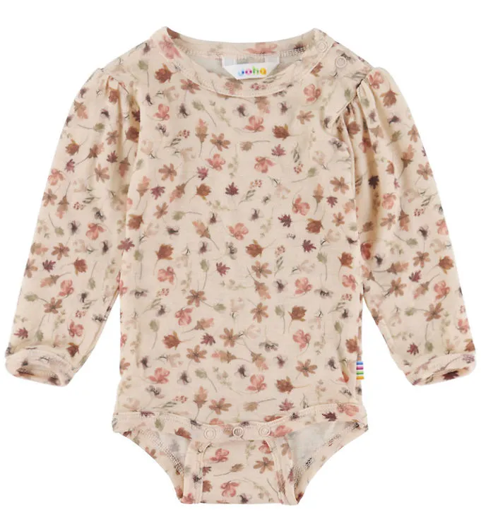 Joha Body l/ä - Ull - Rosa m. Blommor