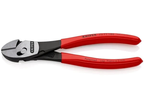 Knipex TwinForce, Avbitartång, Kromvanadinstål, Plast, Röd, 180 mm, 255 g