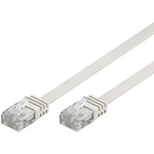 DELTACO U/UTP Cat6 patchkabel, flat, 3m, 250MHz, vit