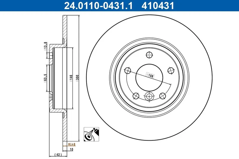 Bromsskiva ATE 24.0110-0431.1
