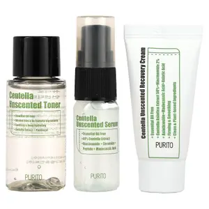 Purito, Centella asiatica unscented mini kit, 3-piece kit