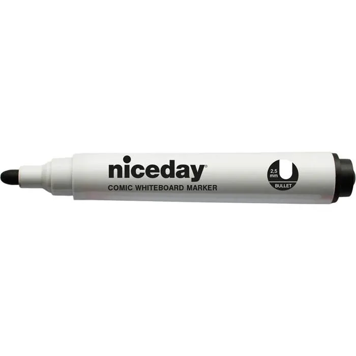 Whiteboard-penna rund spets svart