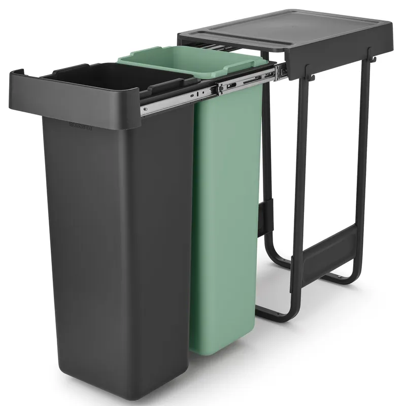 Brabantia Sort&Go Inbyggnadsbara hinkar, 2×30 L Mörkgrå