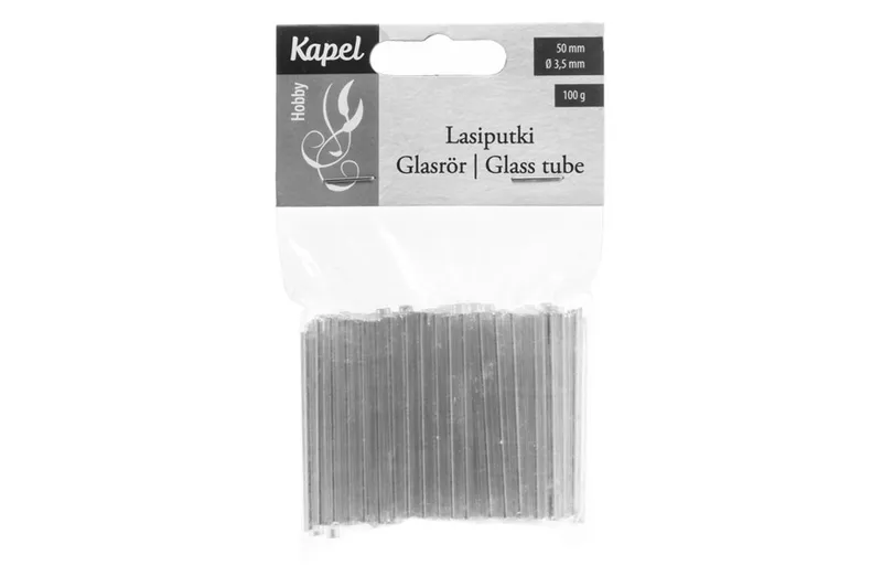 Hobby - Glaspärla Silver Rör - 50×3,5mm