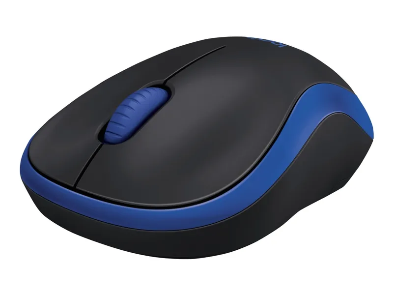 Logitech M185 – Mus – optisk – trådlös – 2.4 GHz – trådlös USB-mottagare – blå